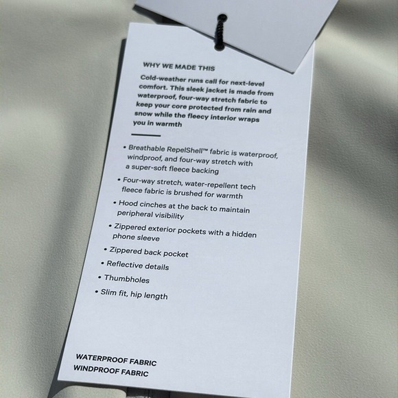 Lululemon Womens Cross Chill Performance Jacket Coat bone size XL NWT - Picture 5 of 11